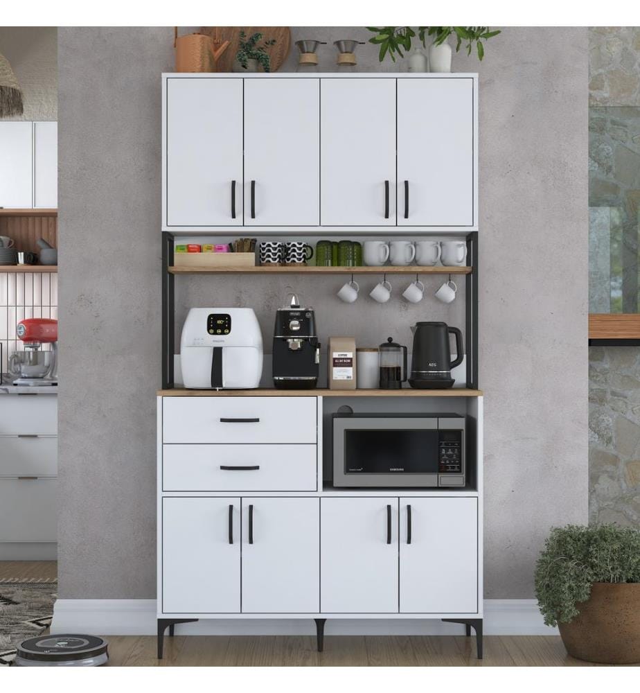Multi Purpose Cabinet, Wallnut, White, 100% MELAMINE COATED E1 QUALITY CHIPBOARD