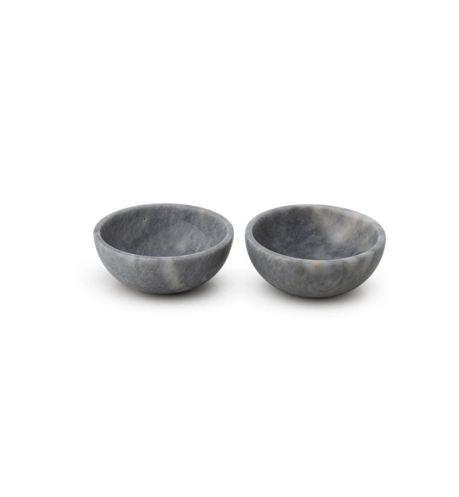 Bowl Set, 2 Pieces, Grey, 100% Verona Grey Marble