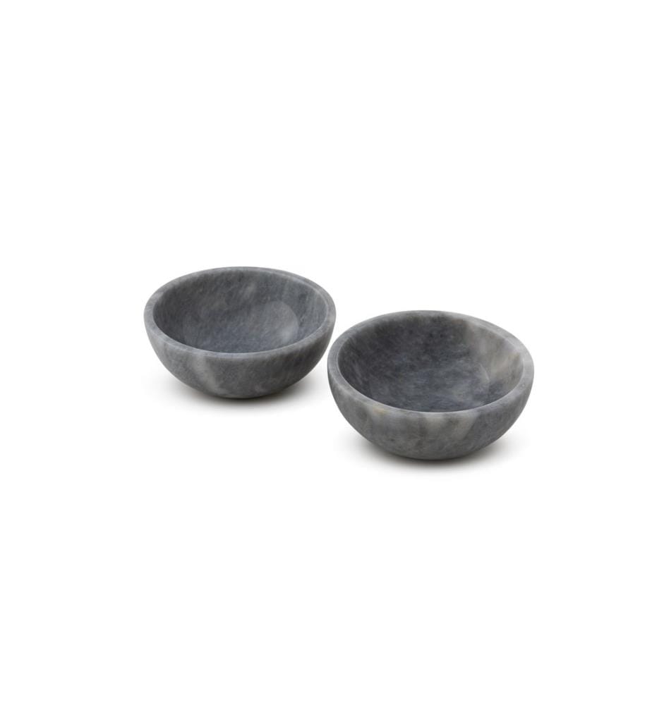 Bowl Set, 2 Pieces, Grey, 100% Verona Grey Marble