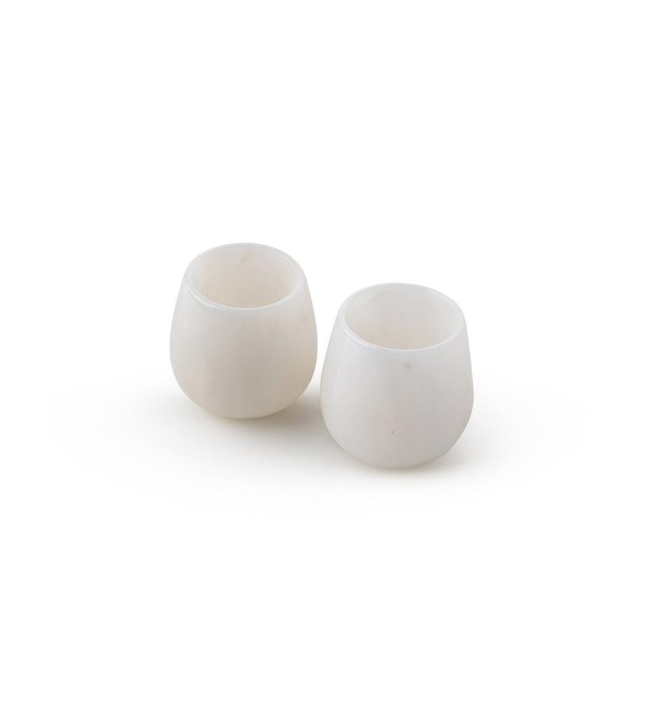 Coffee Cup, 2 Pieces, White, 100% THASSOS MARBLE