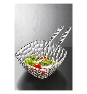 Set per servire l'insalata, 2 pezzi, trasparente, 100% acrilico