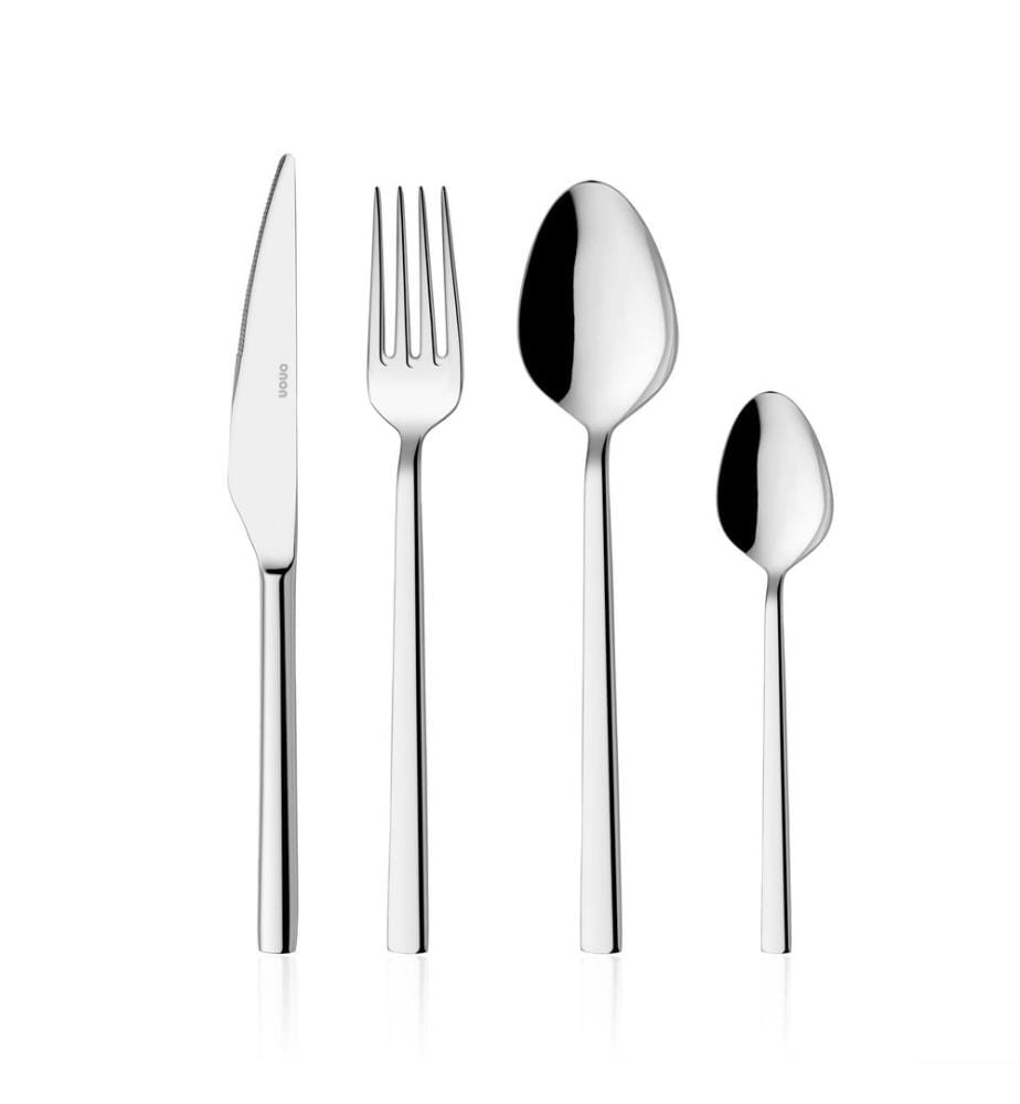 Set de couverts, 24 pièces, chrome, 100 % ACIER INOXYDABLE