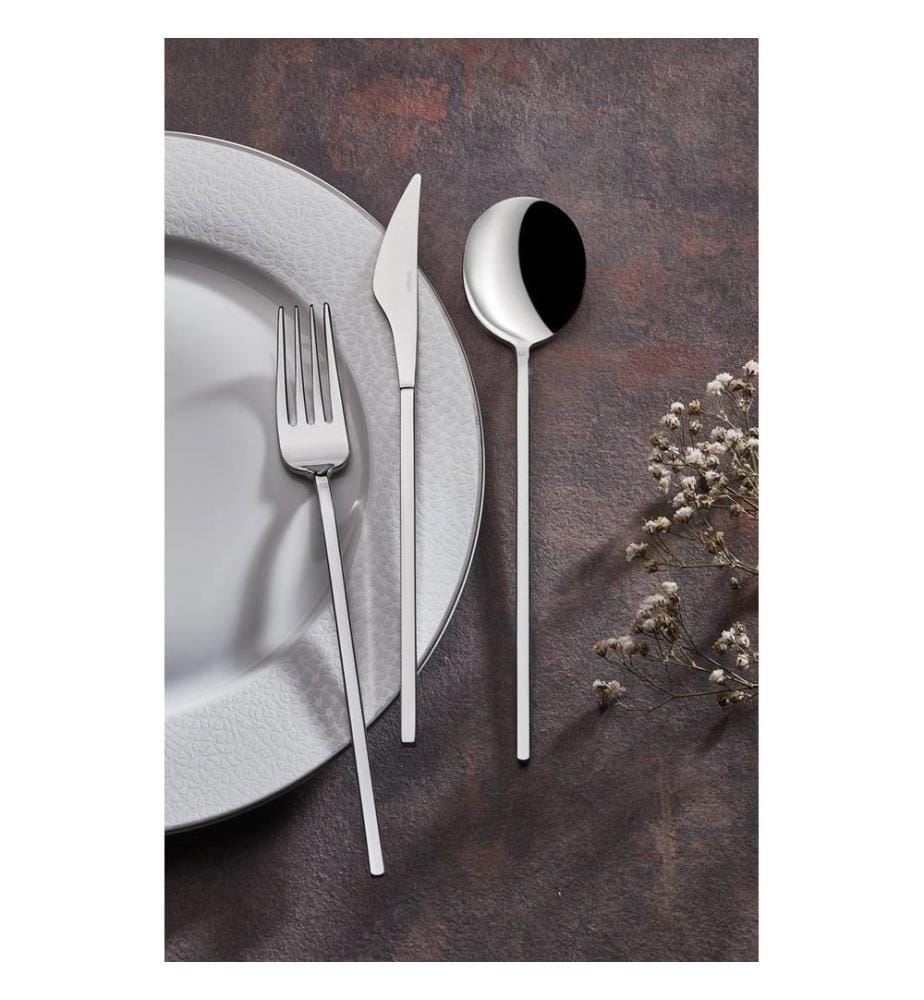 Ensemble de couverts, 18 pièces, chrome, 100 % ACIER INOXYDABLE