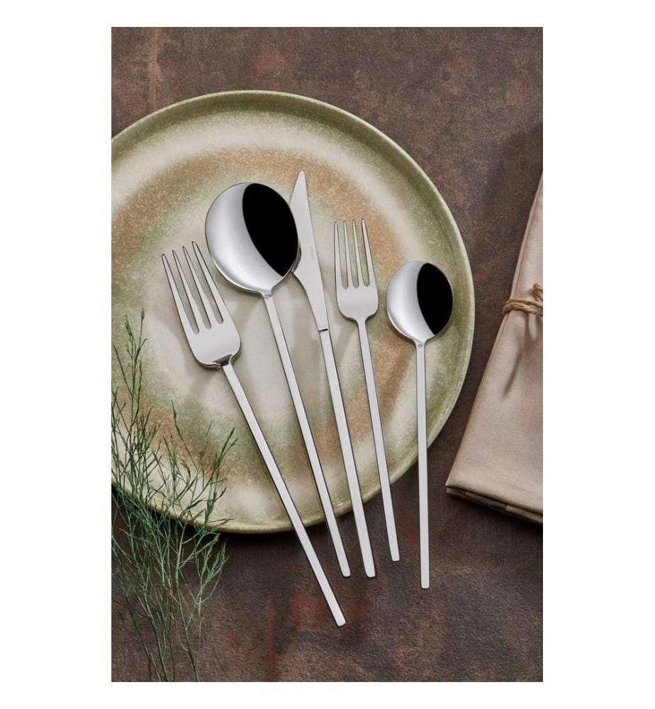Set di posate, 30 pezzi, cromato, 100% ACCIAIO INOSSIDABILE