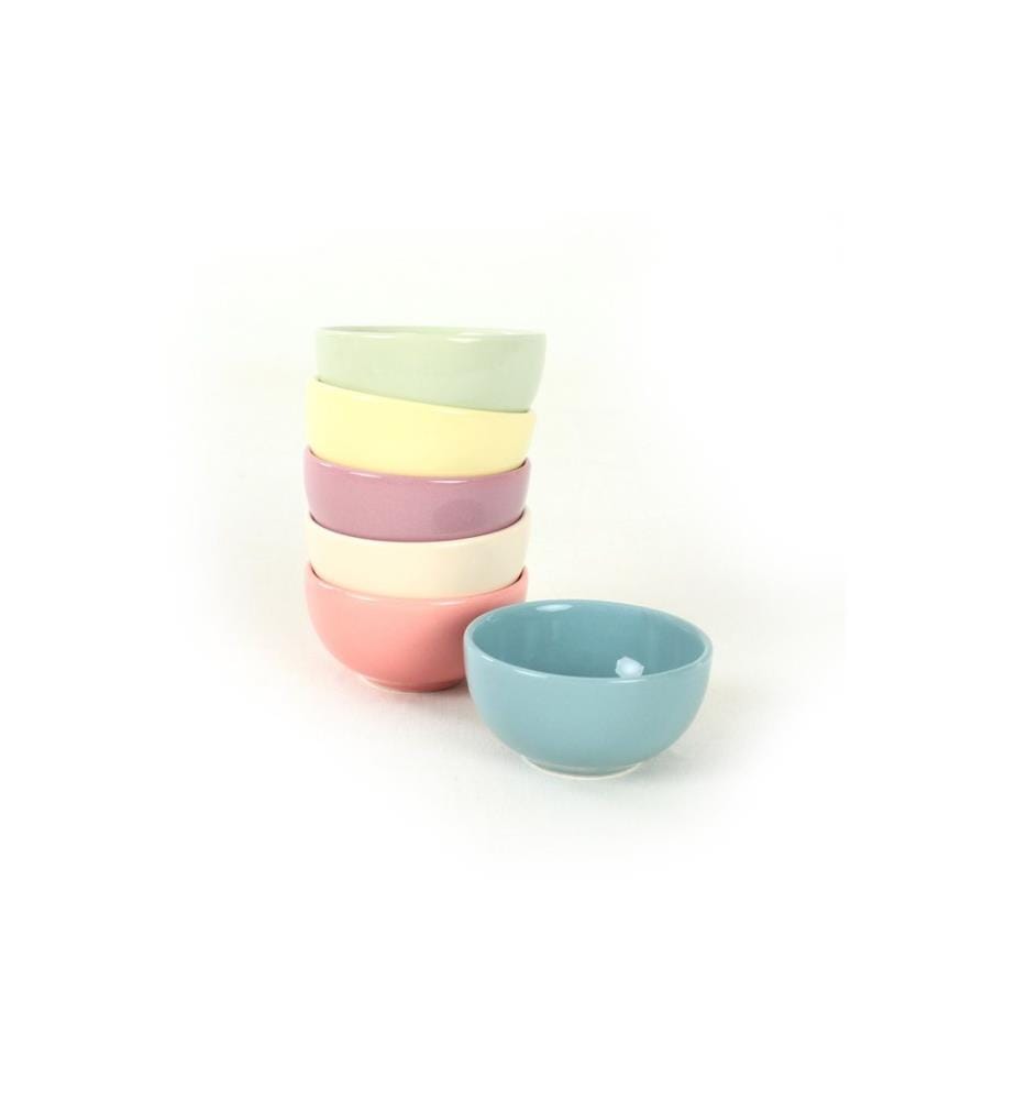 Bowl Set, 6 Pieces, Multicolor, 100% Ceramic, Antibacterial