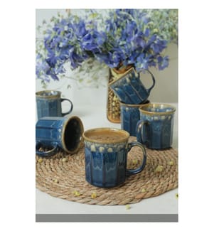 Set de mugs, 6 pièces, Bleu, 100% Ceramic, Antibactérien