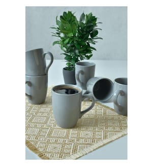 Set de mugs, 6 pièces, Gris, 100% Ceramic, Antibactérien