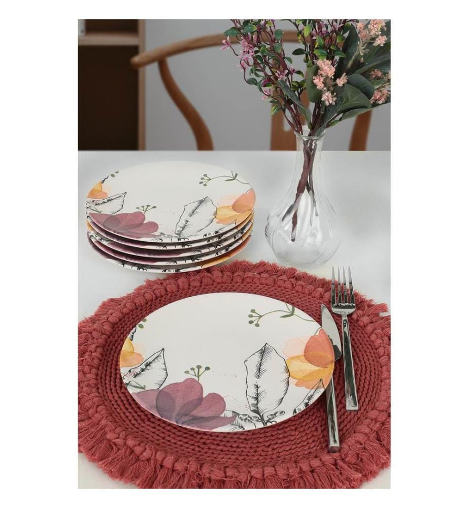 Cake Serving Set, 6 Pieces, Matte White, 100% Ceramic, Antibacterial