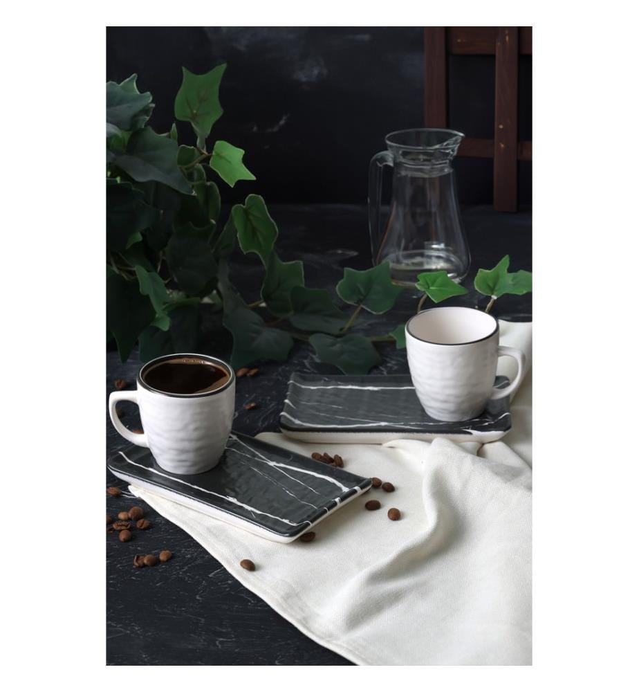 Coffee Cup Set, 4 Pieces, Multicolor, 100% CERAMIC STONEWARE