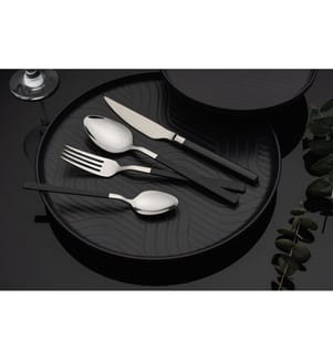Bestecksatz, 16-teilig, Chrom, Schwarz, 100% stahlfrei