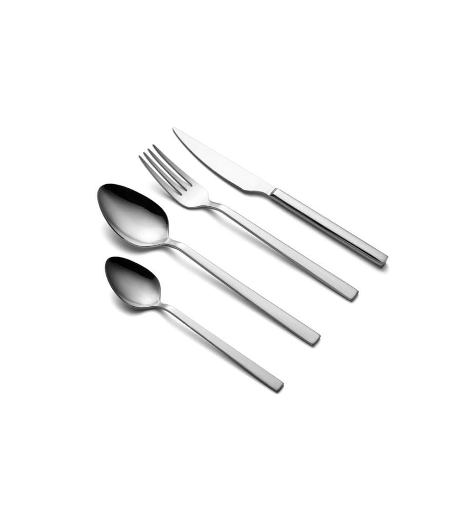Ensemble de couverts, 24 pièces, chrome, 100% acier inoxydable