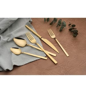Bestecksatz, 60 Teile, Gold, 100% stahlloser Stahl