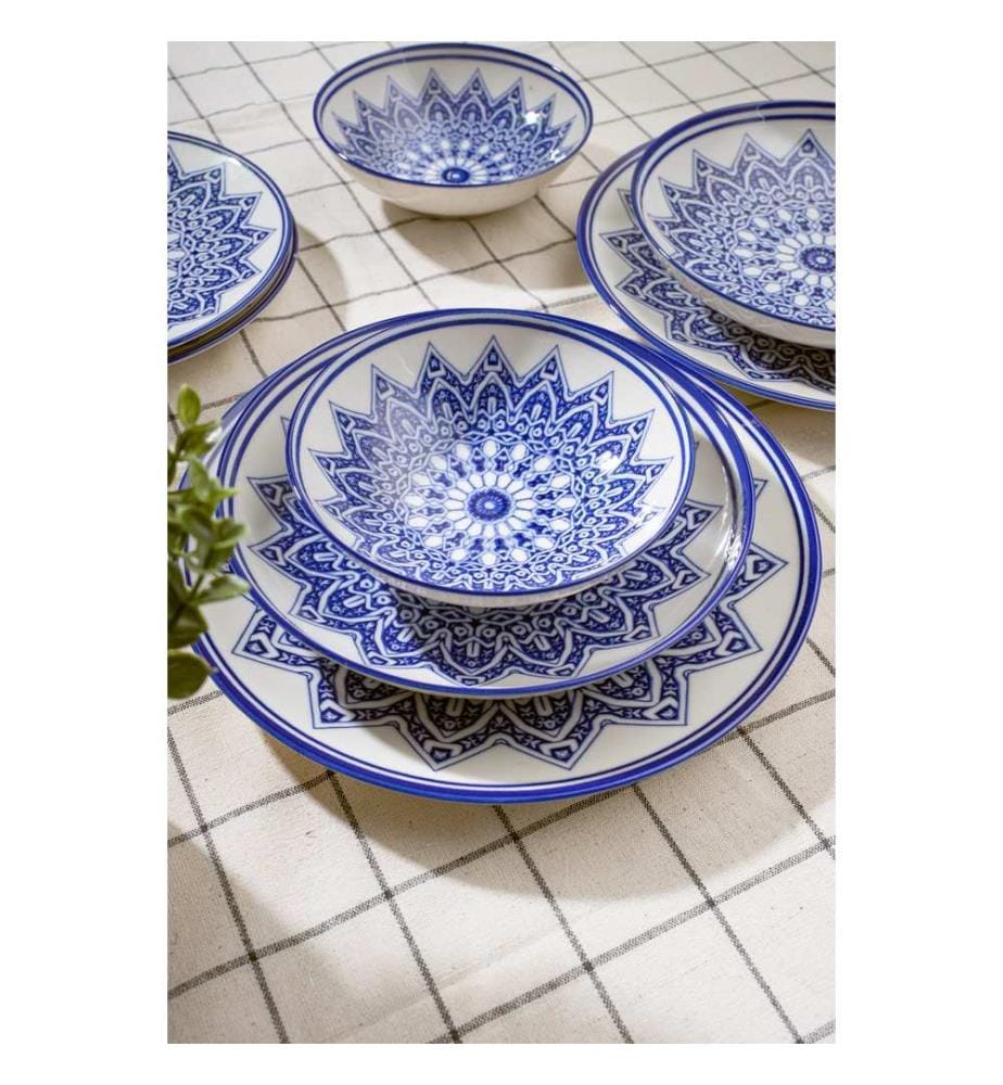 Dinner Set, 24 Pieces, Multicolor, 100% PORCELAIN