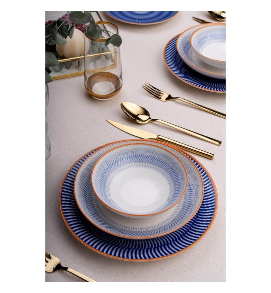 Dinner Set, 24 Pieces, Multicolor, 100% PORCELAIN