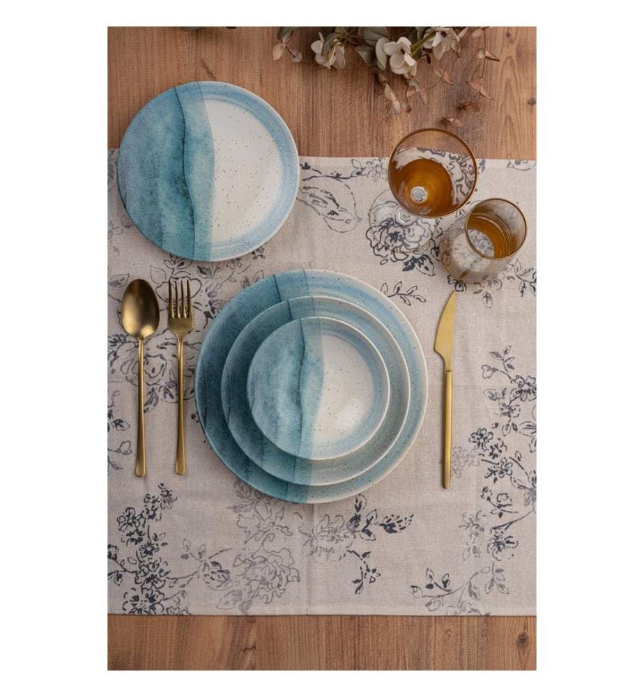 Dinner Set, 24 Pieces, Multicolor, 100% PORCELAIN