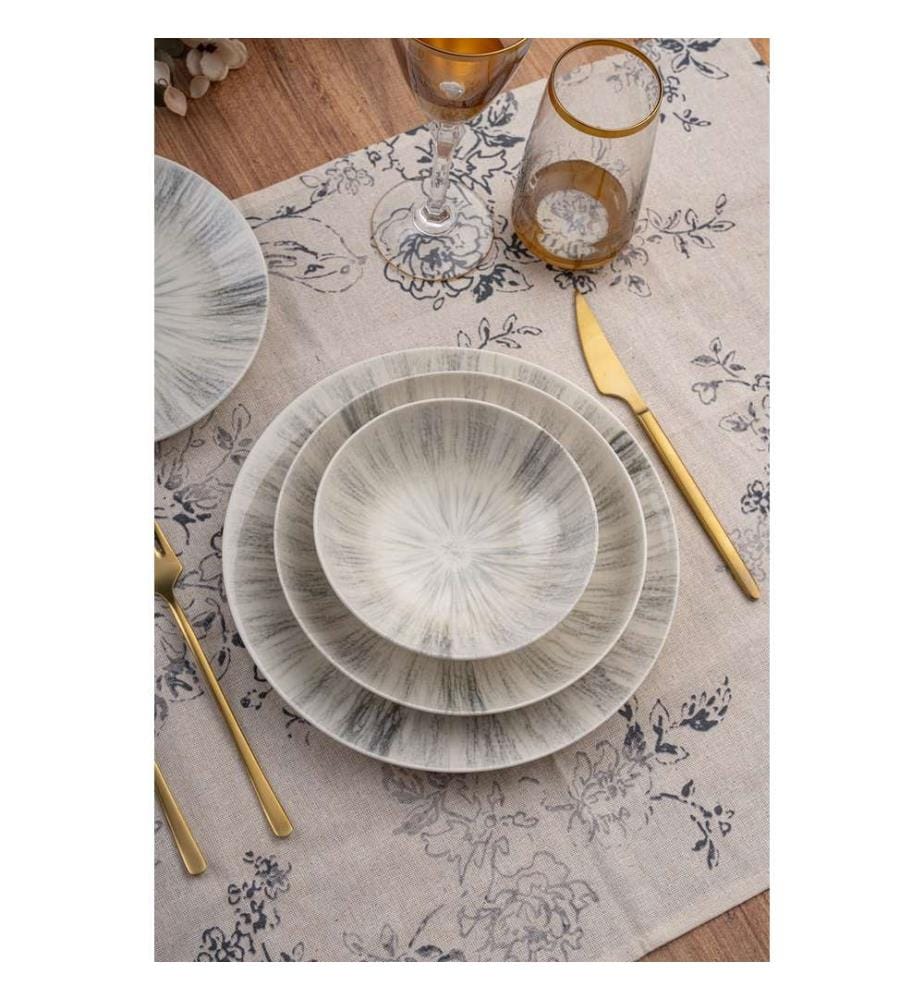 Dinner Set, 24 Pieces, Multicolor, 100% PORCELAIN