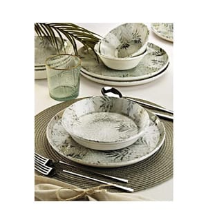 Servizio da tavola, 18 pezzi, bianco, antracite, 100% PORCELLANA