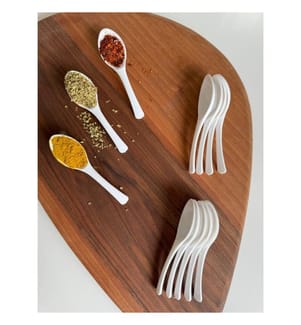 Set di cucchiai, 12 pezzi, bianco, 100% PLASTICA