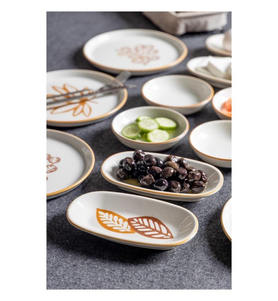 Breakfast Set, 14 Pieces, Brown, 100% CERAMIC