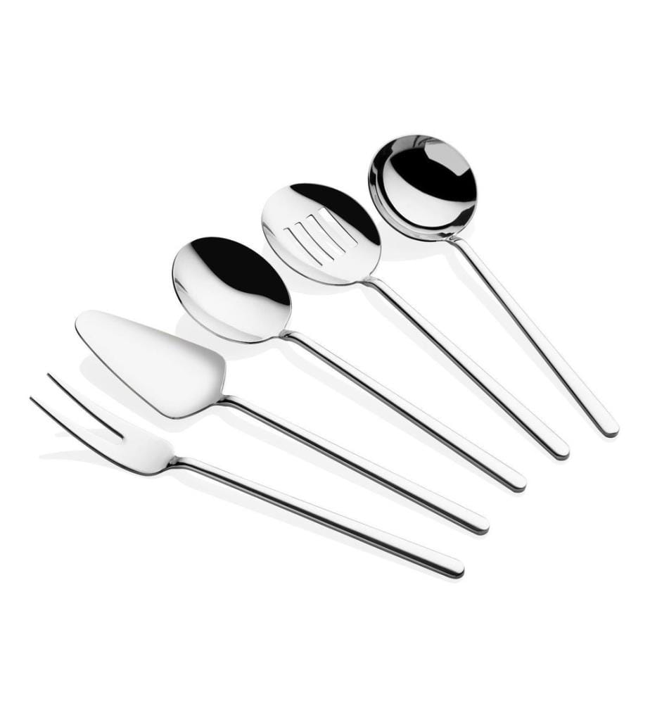 Service Set, 5 Pieces, Silver, 100% STAINLESS STEEL