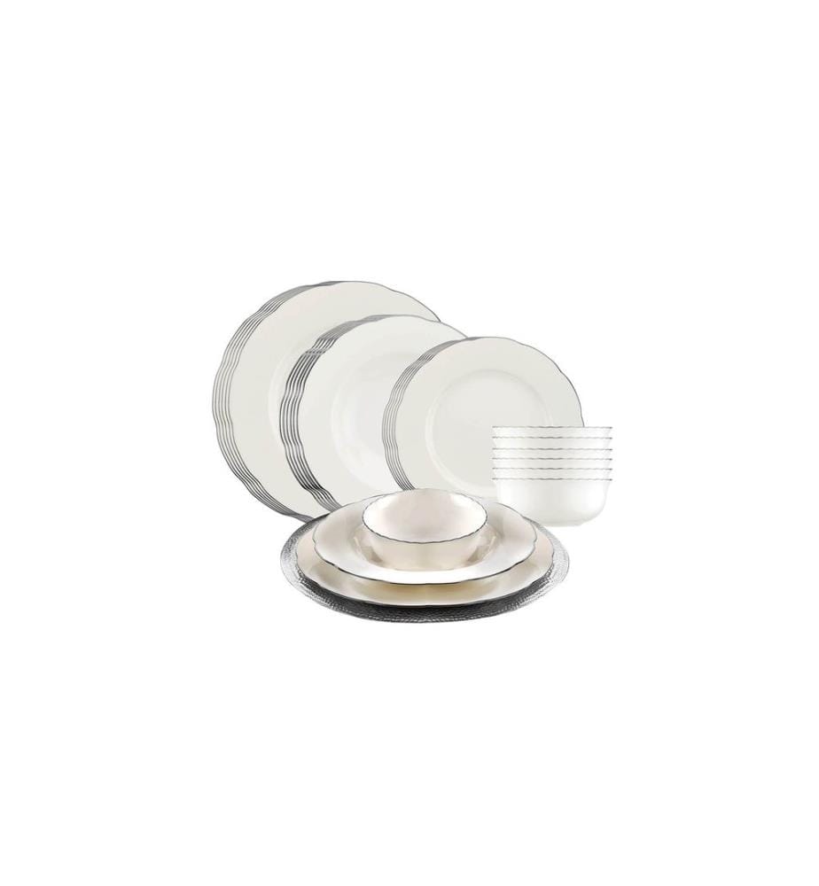 Dinner Set, 24 Pieces, Multicolor, 100% Porcelain