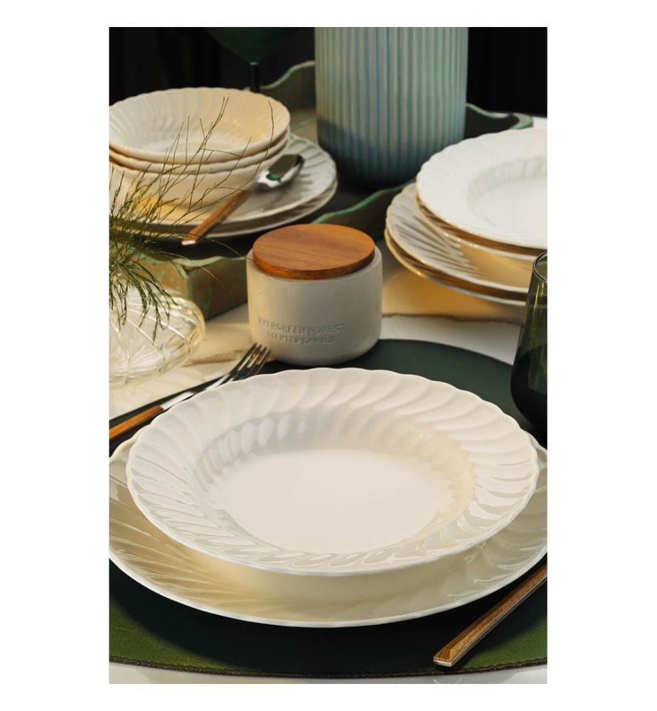 Dinner Set, 24 Pieces, Multicolor, 100% Porcelain