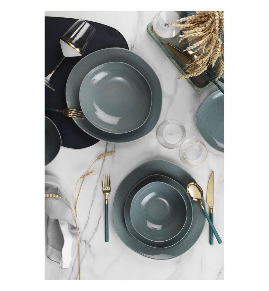 Dinner Set, 24 Pieces, Multicolor, 100% Porcelain