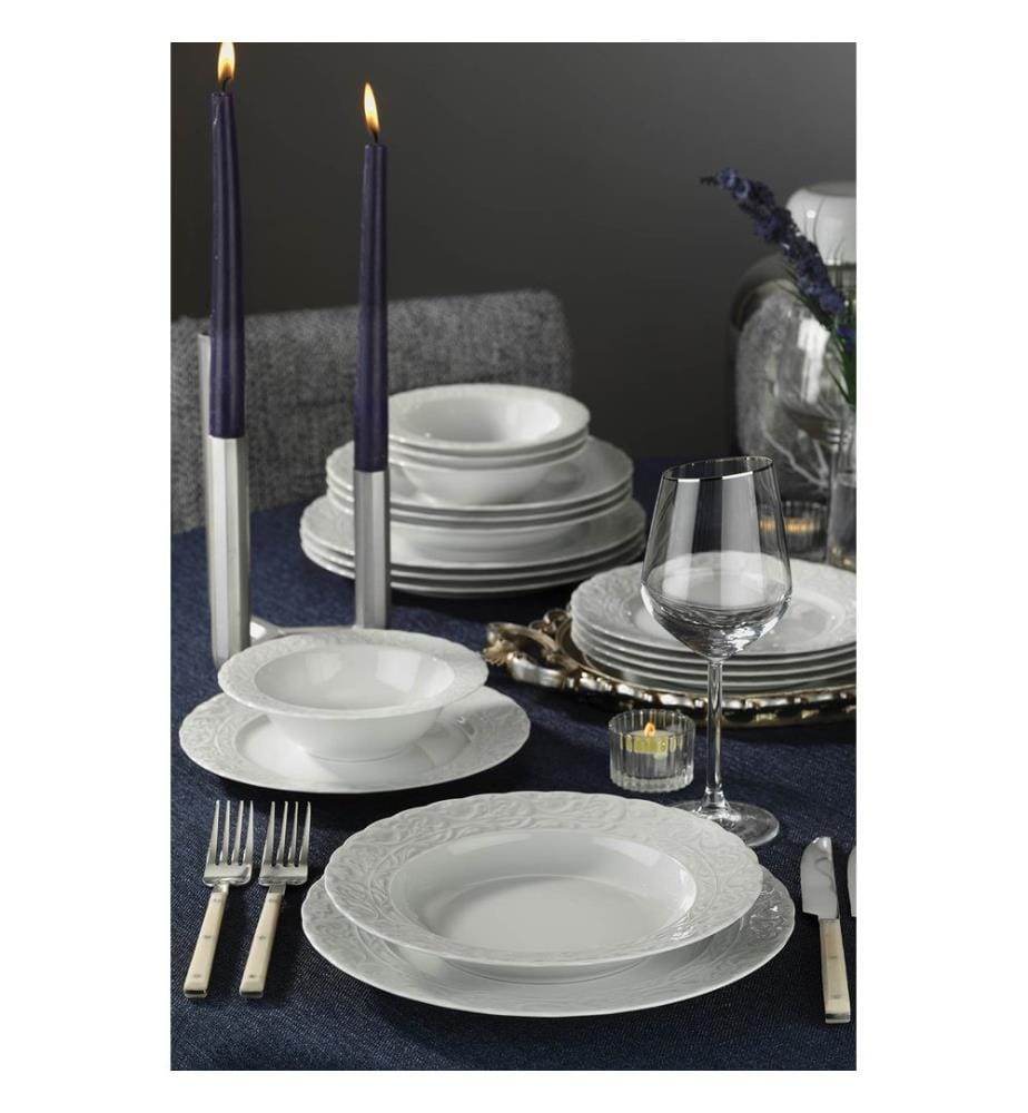 Dinner Set, 24 Pieces, Multicolor, 100% Porcelain