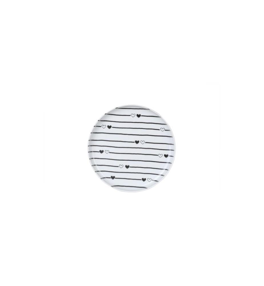 Cake Serving Set, 4 Pieces, White, Black, 100% Porcelain