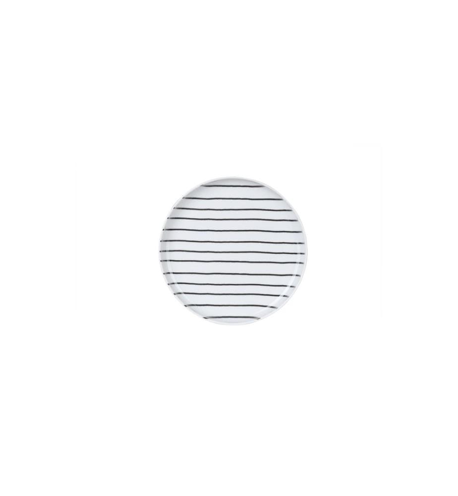 Cake Serving Set, 4 Pieces, White, Black, 100% Porcelain