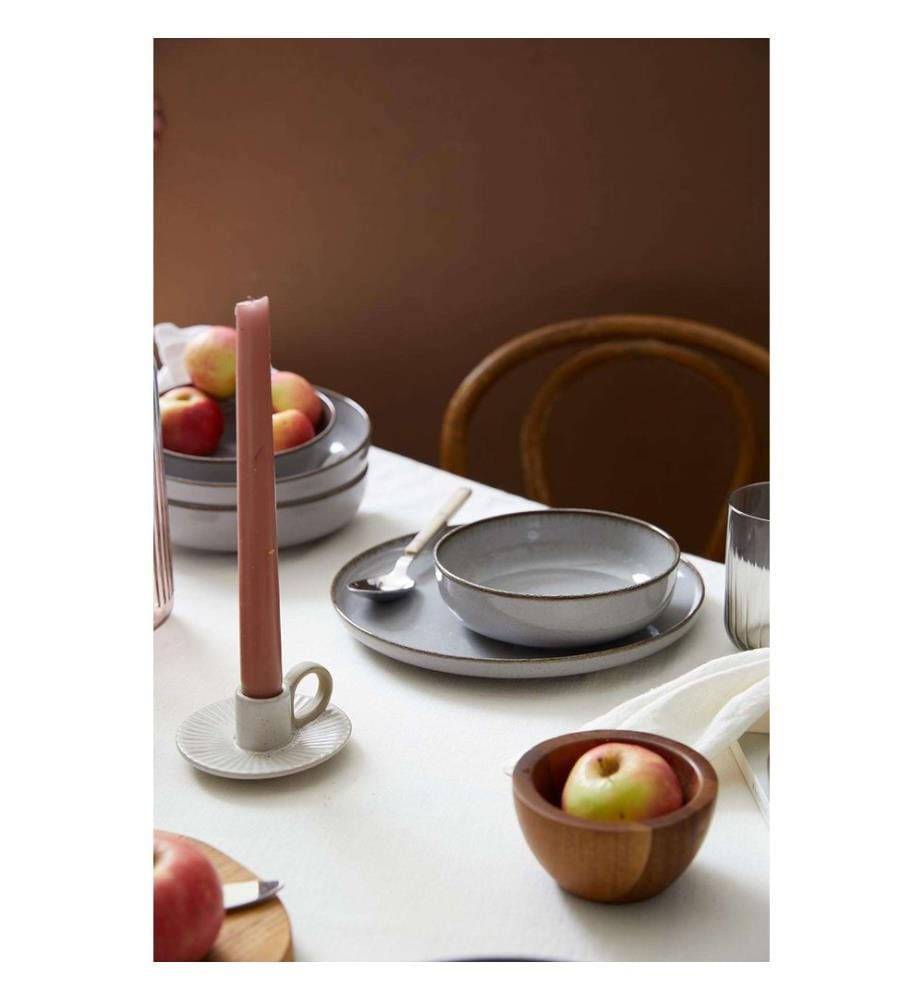 Dinner Set, 12 Pieces, Grey, 100% PORCELAIN