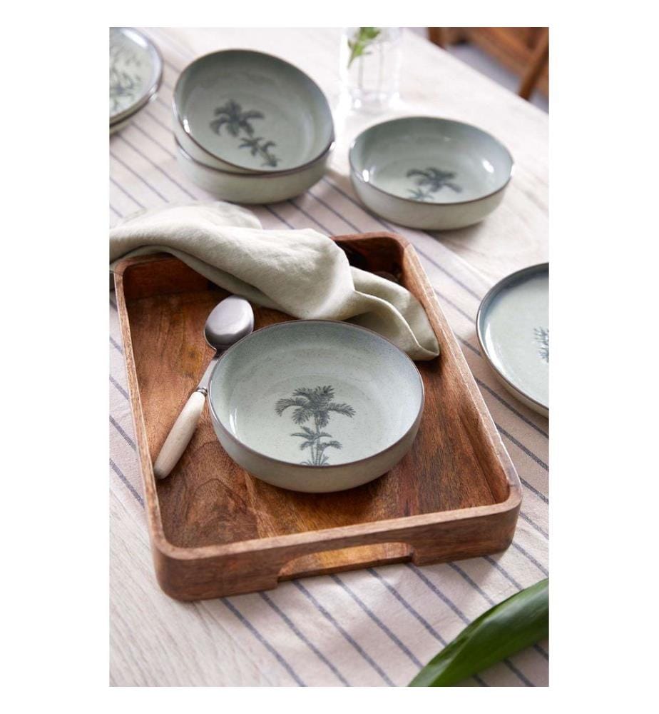 Bowl Set, 4 Pieces, Green, 100% PORCELAIN