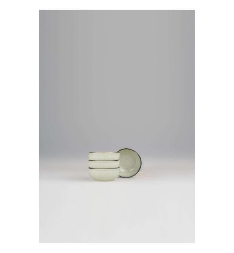 Bowl Set, 4 Pieces, Green, 100% PORCELAIN