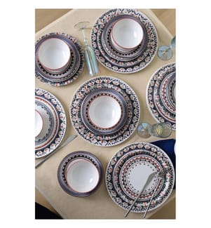Servizio da tavola in ceramica, 24 pezzi, bianco, 100% CERAMICA STONEWARE