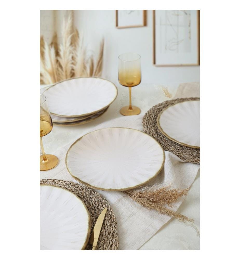 Servierteller-Set, 6-teilig, weiss, 100 % KERAMIKSTEINGUT
