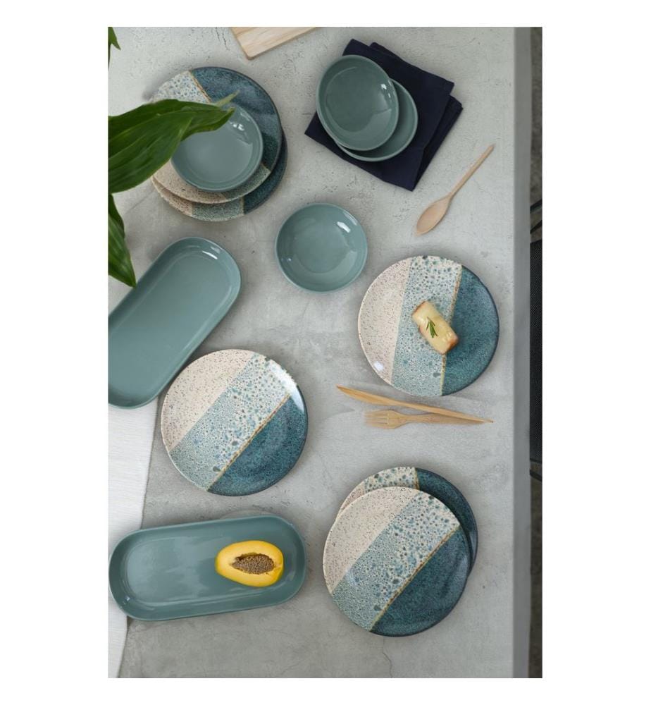Breakfast Set, 12 Pieces, Multicolor, 100% CERAMIC STONEWARE