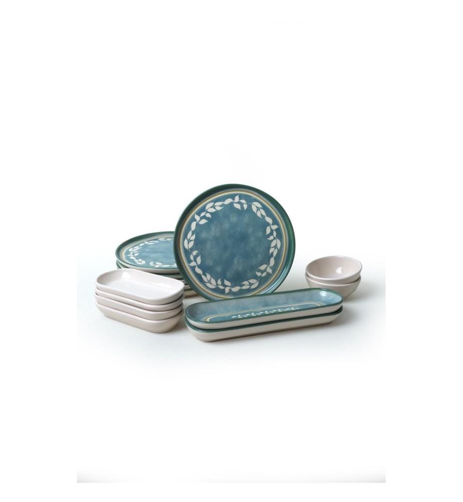 Breakfast Set, 14 Pieces, Cream, 100% STONEWARE