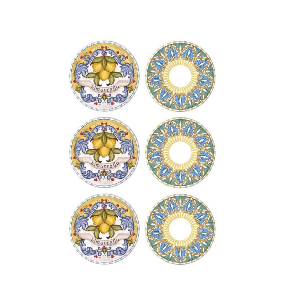 Plate Set, 6 Pieces, Multicolor, 100% CERAMIC