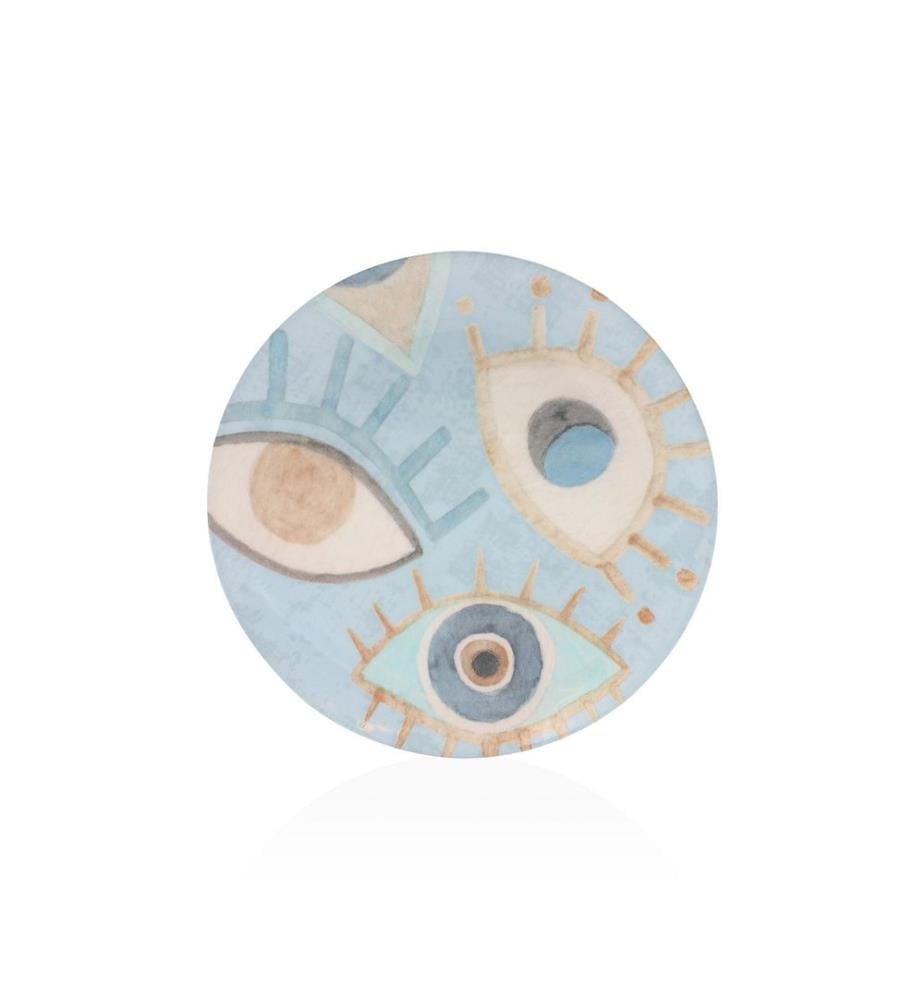 Service Plate Set, 6 Pieces, Blue, 100% CERAMIC