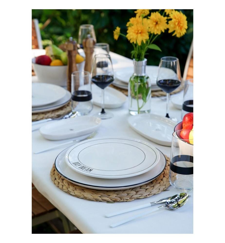 Service Plate Set, 6 Pieces, White, 100% CERAMIC