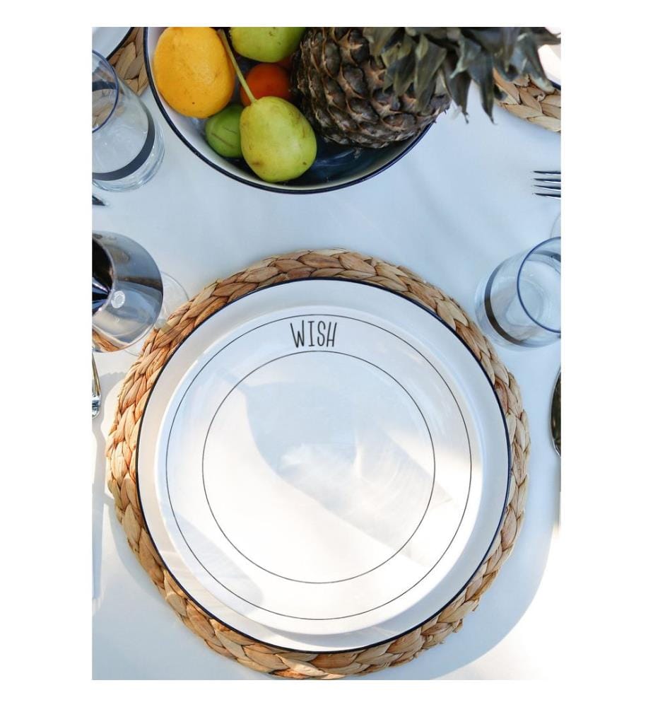 Service Plate Set, 6 Pieces, White, 100% CERAMIC