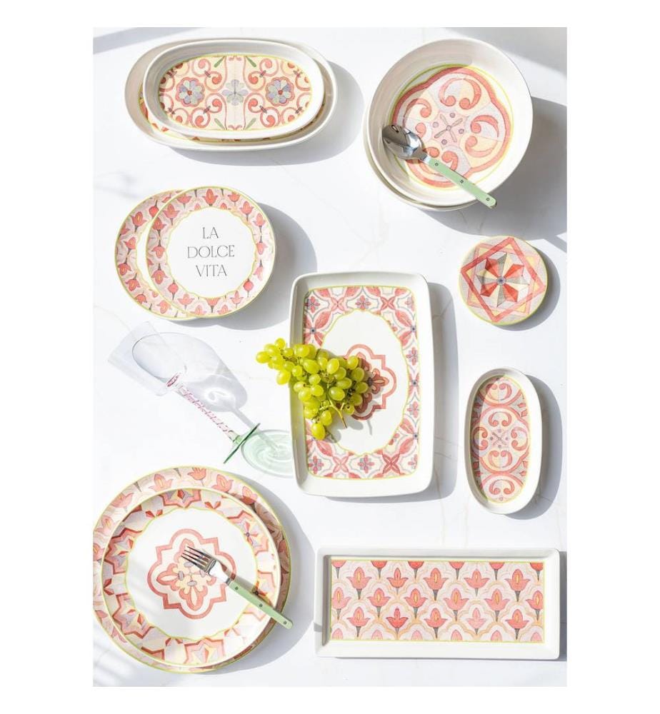 Service Plate, Pink, 100% CERAMIC