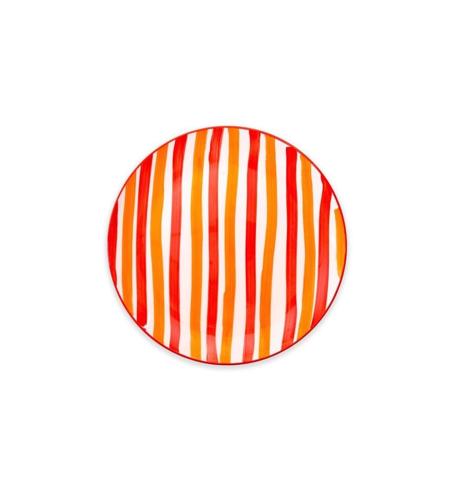Service Plate Set, 6 Pieces, Orange, 100% CERAMIC
