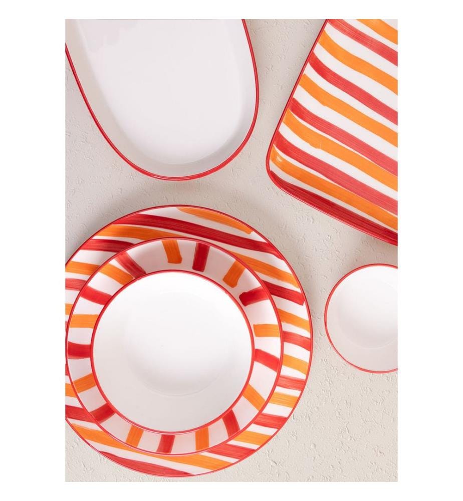 Service Plate, Orange, 100% CERAMIC