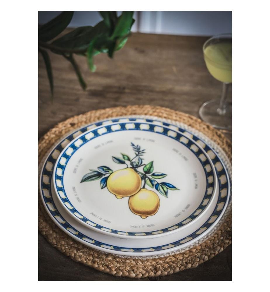 Service Plate Set, 6 Pieces, Yellow, 100% CERAMIC