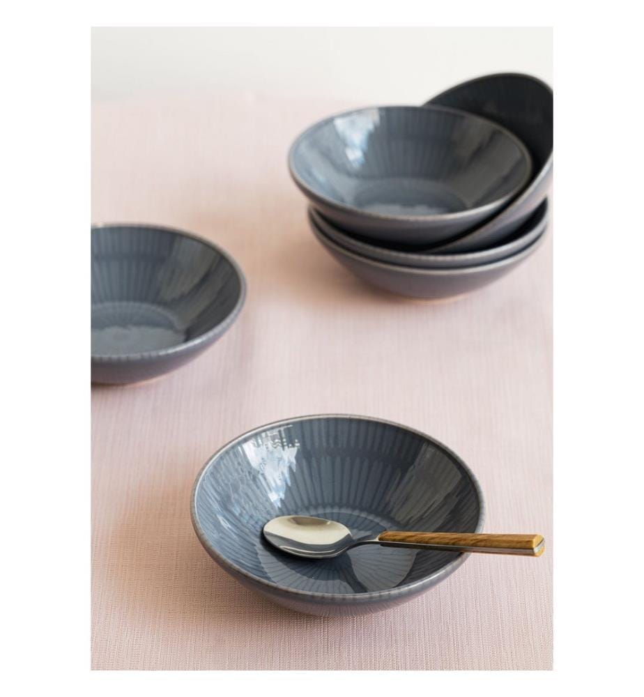 Bowl Set, 6 Pieces, Grey, 100% CERAMIC