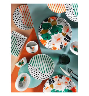 Set de petit déjeuner, 18 pièces, Multicolore, 100% Porcelain
