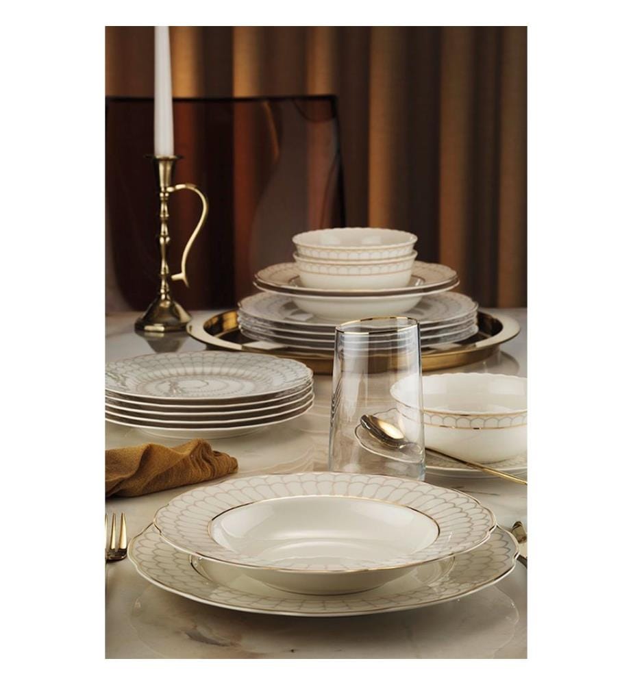 Dinner Set, 24 Pieces, Multicolor, 100% Porcelain