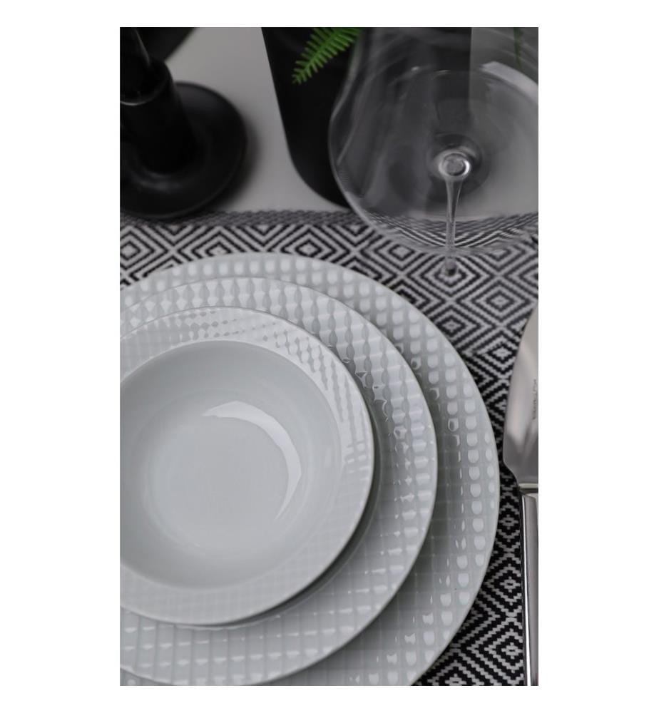 Dinner Set, 18 Pieces, White, 100% Porcelain