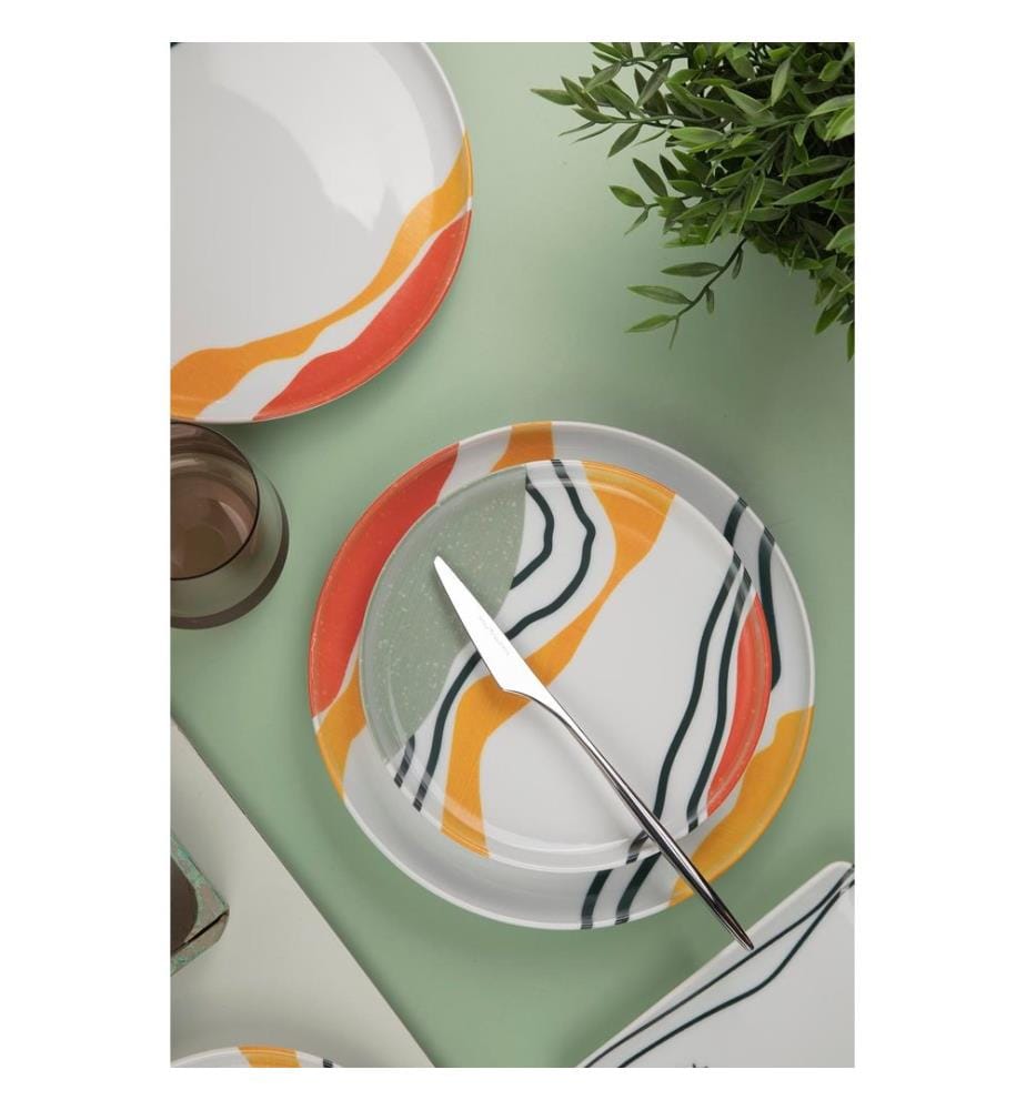 Dinner Set, 18 Pieces, Multicolor, 100% Porcelain